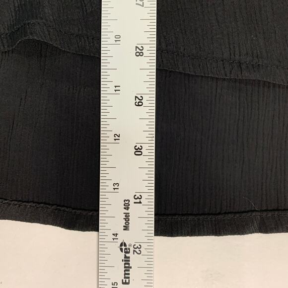 Eileen Fisher L Black Textured Cupro Round Neck Top Easy Fit Long Length - Picture 7 of 9